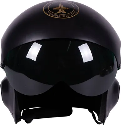 Kampfpilotenhelm schwarz Helm Kopfbedeckung Air Force Kampfpilot Kostüm Zubehör Fasching Karneval Mottoparty