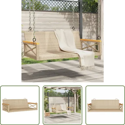 Produktbild von The Living Store Hängebank Beige 109x62x40 cm Poly Rattan