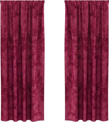 Produktbild von vidaXL Samtvorhänge mit Vorhängen 2 pcs Weinrot 245 x 140 cm Samt