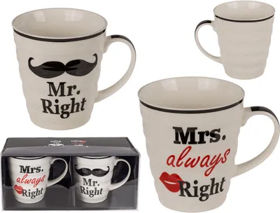 Immagine prodotto di Tassen 2er Set Mr. Right e Mrs. Always Right