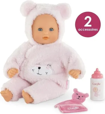 Image de Poupon Bébé Calin Ourson d'Amour Corolle, 30 cm, 2 accessoires, Senteur Vanille, Dès 18 Mois