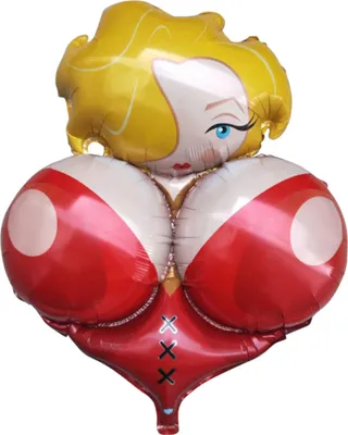 Zdjęcie produktu dla Balon foliowy blondynka z biustem, ok. 85 x 58 cm