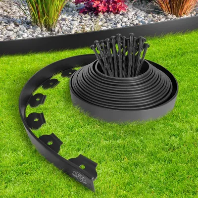 Image de Bordure de jardin flexible de 10 mètres en plastique noir