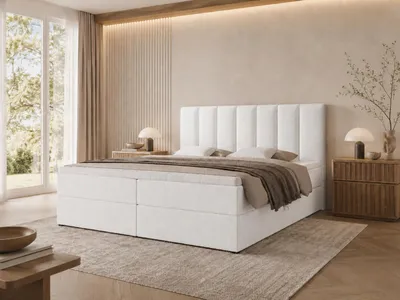 Produktbild von Emlar Boxspringbett Bella 140x200 - Bett mit Matratze und Topper - Boxspringbett mit Bettkasten und Matratze - Boxspringbett Weiß (Quelle 01)