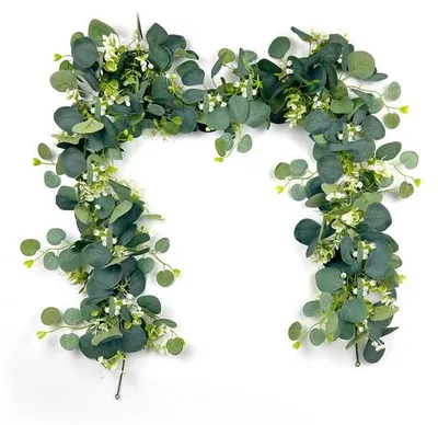 Immagine prodotto di Ghirlanda di eucalipto, 1,8 m, 2 pezzi, decorazioni per auto e matrimoni