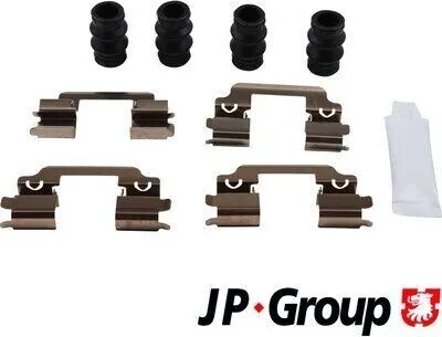 Produktbild von JP GROUP 1564004610 Zubehörsatz Scheibenbremsbelag Vorne für FORD Fiesta Mk6 Schrägheck (JA8, JR8) B-MAX (JK) Tourneo Courier MPV