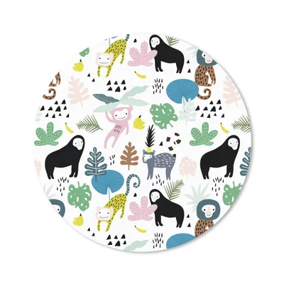 Produktbild von MuchoWow® Mauspad Mousepad Dschungel - Pflanzen - Affe 20x20 cm - Mousepads - Maus Mat - Pad - Mausunterlage - Schreibtischmatte
