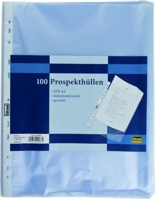 Produktbild von Idena 376002 Prospekthülle (DIN A4, 100 Stück, genarbt)