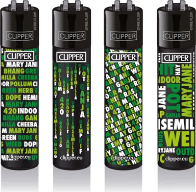 Produktbild von Clipper Feuerzeuge 4er Set: Cannafonts