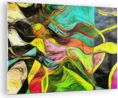 Produktbild von Bilder auf glas - Abstraktion modern - 70x50cm - Glasbilder - Wandbilder - Kunstdruck - zum Aufhängen bereit - Wanddekoration aus Glas - Glas Bilder - Wandbild auf Glas - Einteilig - GAA70x50-3852