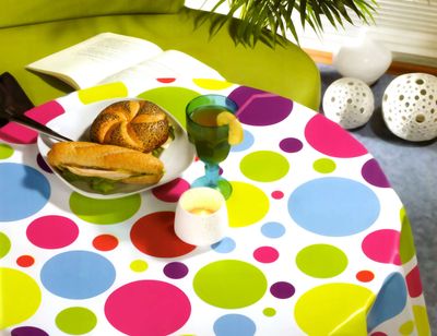 Melody Wachstuch Tischdecke 200 x 140 cm eckig Punkte bunt gross #6021-00