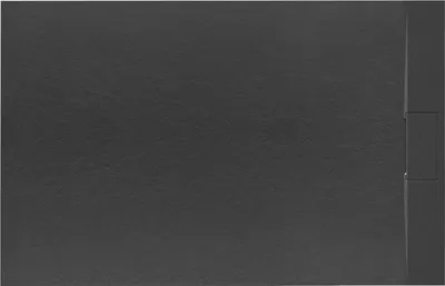 Produktbild von VBChome Duschwanne 90 x 120 x 2,5 cm Schwarz Steinstruktur Duschtasse Extra Flach Rechteckig Ablaufgarnitur Abdeckplatte SMC Verbundwerkstoff Universelle Installation Siphon