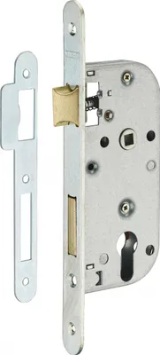 Image de Boitier de serrure encastrable à cylindre pour porte d'entrée, axe 40mm, bouts carrés, zingué - THIRARD