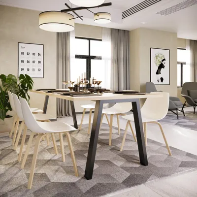 Immagine prodotto di MetaloPro Bamako Gambe per tavolo con barra centrale, gambe metalliche per tavolo, gambe per tavolo, gamba per tavolo, gambe metalliche per tavolo, gambe per tavolo nere - 180x70x72 cm