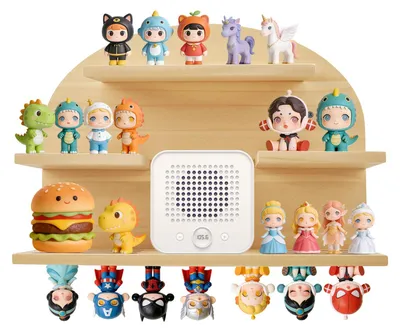 Magnetisches Bogen-Wandregal für Toniebox & Figuren, Holz