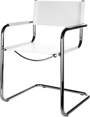 Denver classic cantilever visitor chair leather white, Materiál:Premium