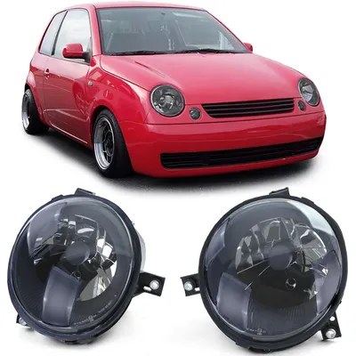 Productafbeelding van Koplamp links/rechts H4, zwart, getint, voor VW Lupo, bouwjaar 1998-2005