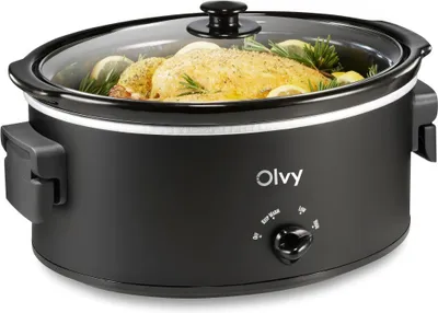 Immagine prodotto di Olvy Slow Cooker 6L – Recipiente interno in Vetroceramica – Ricettario incluso – Funzione di mantenimento del calore