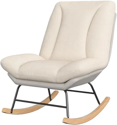 Produktbild von Schaukelstuhl Relaxsessel mit 12-fach verstellbarer Rückenlehne – Ergonomischer Loungesessel mit Metallrahmen Hellgrau