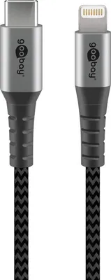 Image de Goobay 49272 lightning cable 2 m Black, Grey