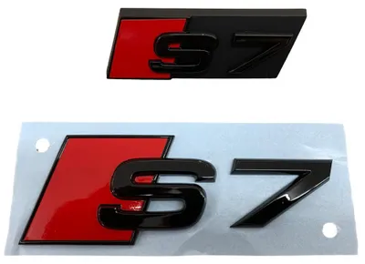Original Audi S7 A7 Kühlergrill + Heck Schriftzug Emblem Logo Schwarz Black in der Farbe Schwarz von Volkswagen AG