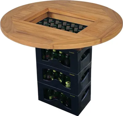 Immagine prodotto di vidaXL Tavolo da cassa di birra in teak 70 cm - Tavolo da cassa di birra - Tavoli da cassa di birra - Piano da tavolo - Piani da tavolo