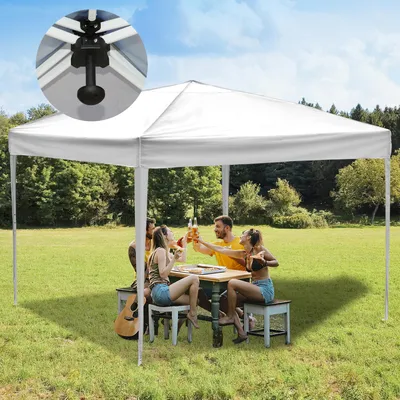 Obrázek produktu pro Clanmacy altán 3 x 3 m pop up skládací altán skládací zahradní stan, UV ochrana 50+ altány párty stany stan pro kempování / zahradu / svatbu / pláž, ohn strany bílé