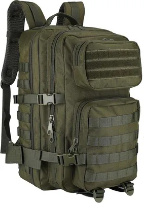 Obrázek produktu pro Uniqoos® Taktický outdoorový batoh o objemu 40 litrů (50 x 30 x 30 cm) – voděodolný, s systémem MOLLE, 5 přihrádek, kompresní popruhy, polstrovaná záda, bederní pás, dvojitě prošité švy