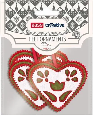 Produktbild von Easy Stationery Filzdekoration Herz zum Aufhängen, 3 Stück