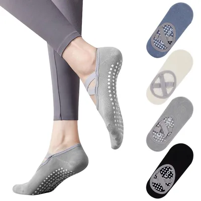 Produktbild von 4 Paar rutschfeste Yoga-Socken für Damen