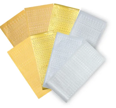 Wachsbuchstaben für Kerzen, 8 Blatt, Gold & Silber, Buchstaben & Zahlen