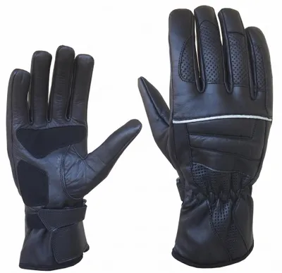 Produktbild von PROANTI Motorradhandschuhe Sommer Motorrad Chopper Handschuhe: Leder Handschuhe perforiert, Gr. M