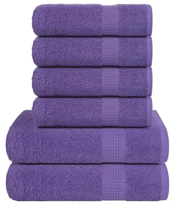 Immagine prodotto di vidaXL Set di 6 asciugamani FROGN Viola 360 g/m²