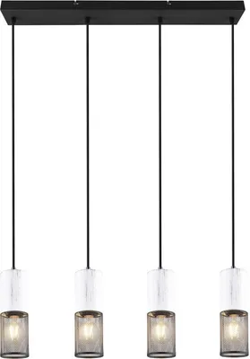 Zdjęcie produktu dla Lampa wisząca TOSH czarno-biała 4xE27x40W metal wym:150x65x9cm IP20 Trio