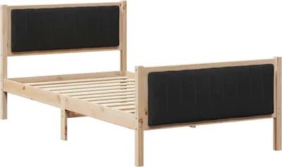 Produktbild von vidaXL Bettgestell Braun und Schwarz 100 x 200 cm Massivholz Kiefer