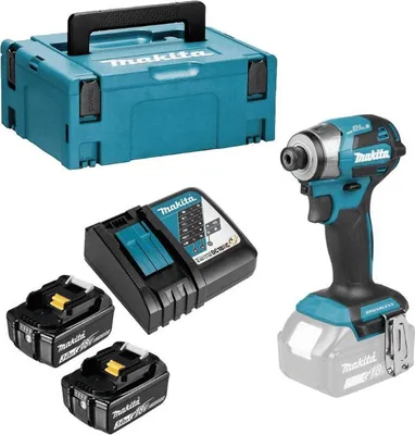 Produktbild von Makita DTD173RTJ, Schlagschrauber, Pistolengriff, 1/4", Schwarz, Blau, 3600 RPM, 1100 RPM
