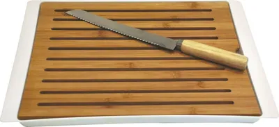 Zdjęcie produktu dla Zestaw deska do krojenia + nóż 38x27 cm BIAŁA