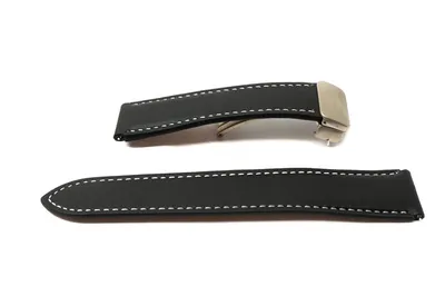 Produktbild von SYSTEM-S Armband 20 mm aus Leder für Samsung Galaxy Watch 5 4 Smartwatch in Schwarz