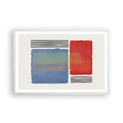 Produktbild von Gerahmtes Poster - Weißer Rahmen - Stück Geometrisch Rechtecke - 91,5x61 cm - Wand Bild - Wanddeko - Wandbilder - Kunstposter - Wandposter - Bilderrahmen - Bilder - Kunstdruck - P2WAA91x61-4809