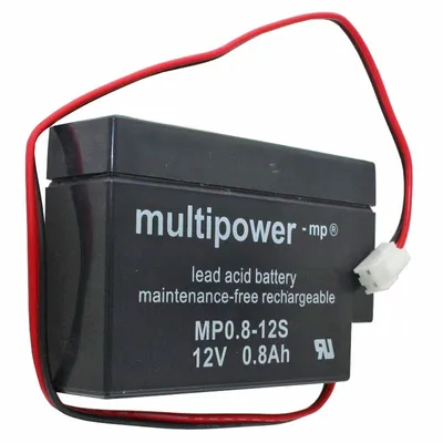 Zdjęcie produktu dla MP0.8-12 Akumulator kwasowo-ołowiowy Multipower ze złączem JST, MP0.8-12S