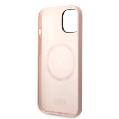 A pink iPhone case with a circular magnetic ring is shown against a white background.