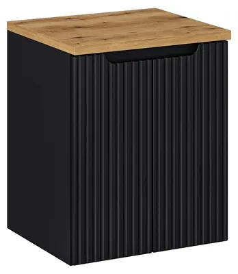 Produktbild von Waschtischunterschrank 50cm Riva, Schwarz und Holzoptik