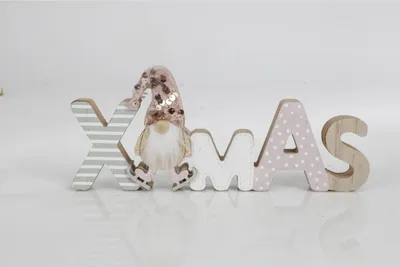 Produktbild von 12x Weihnachts Schriftzug  XMAS aus Holz