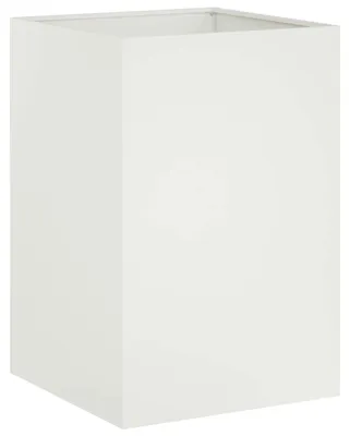 Image de vidaXL Pot de jardin blanc, 50 x 50 x 75 cm, en acier laminé à froid