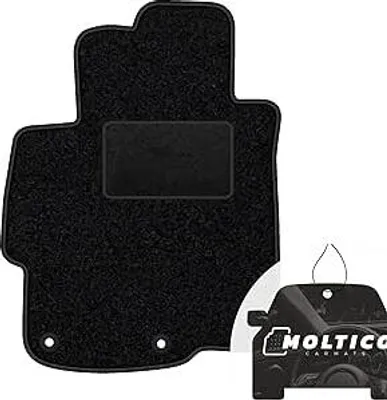 Produktbild von moto-MOLTICO Fahrer Fußmatte Auto Velours Fahrerseite Autoteppiche Schwarz Fahrermatte 1-teilig passend für Mitsubishi Pajero 2007-2021