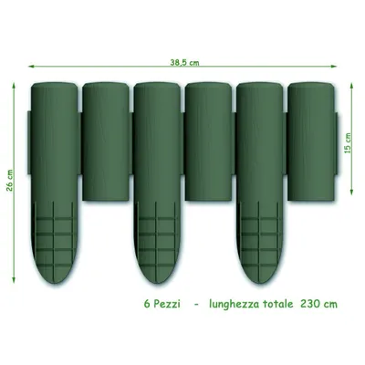 Productafbeelding van Bama Tuin Modulaire randsteen, imitatiehout, 38,5 x 15 cm, 6 stuks, groen
