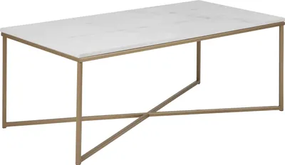 Image de Design Scandinavia Table basse Alma avec plateau en marbre, 120 cm