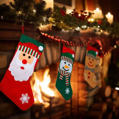 Image de Bottes de Noël - 42 x 24,5 cm - textile - 3 modèles, Image générée par une IA