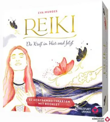 Produktbild von Reiki - Die Kraft im Hier und Jetzt: 32 Achtsamkeitskarten mit Goldfolie und Goldschnitt, Stülpdeckelschachtel mit Goldprägung und 144-seitiges Buch