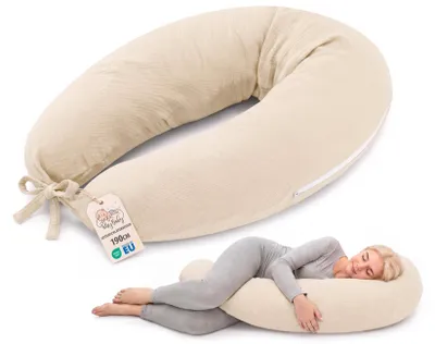 Produktbild von Lagerungskissen Erwachsene 190 cm Körperkissen lang Body Pillow Hellbeige